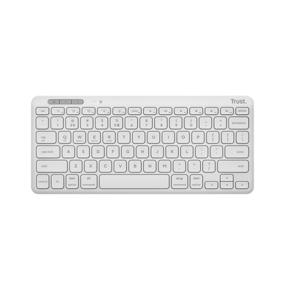 Tastatura Trust Lyra Wireless, conexiune USB-A, USB-C 1.1, distanta acoperire wireless 10m, 1x AAA baterie, compatibila cu laptop, pc, Bluetooth devices, tableta, alba