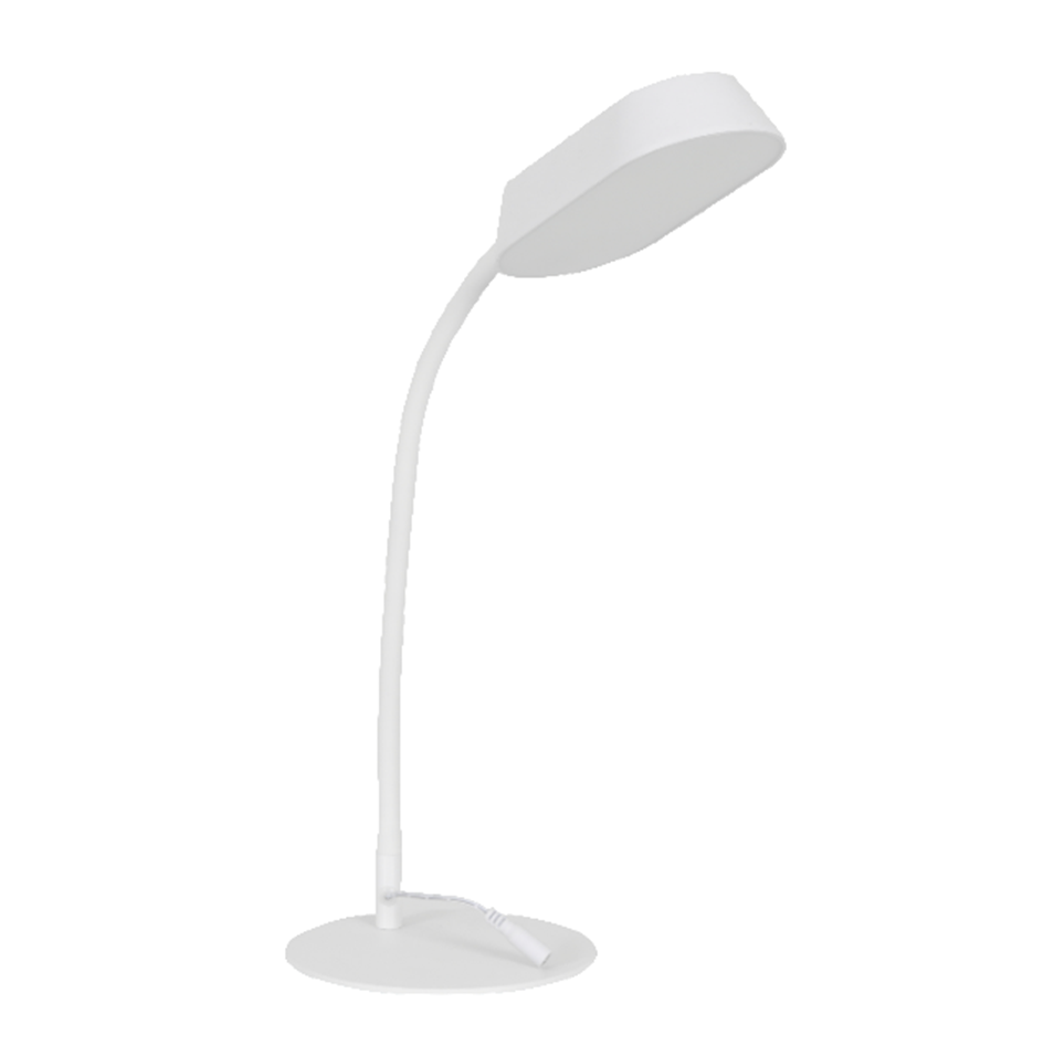 Lampa LED birou Ledvance PANAN DISK METAL, 10W , 750 lm, lumina alba (3000K - 6500K), dimabila, port USB, brat ajustabil, Alb