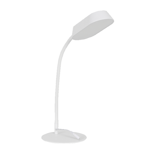 Lampa LED birou Ledvance PANAN DISK METAL, 10W , 750 lm, lumina alba (3000K - 6500K), dimabila, port USB, brat ajustabil, Alb