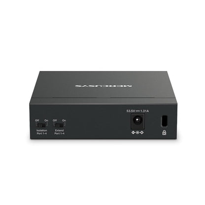 MERCUSYS DESKTOP SWITCH 5PORT MS105GP POE, Interfata: 5 x 5× 10/100/1000 Mbps RJ45 ports, 4 x POE, PoE Power Budget: 65 W, Standarde si protocoale: IEEE 802.3x Flow Control, dimensiuni: 99.8*98*25mm,