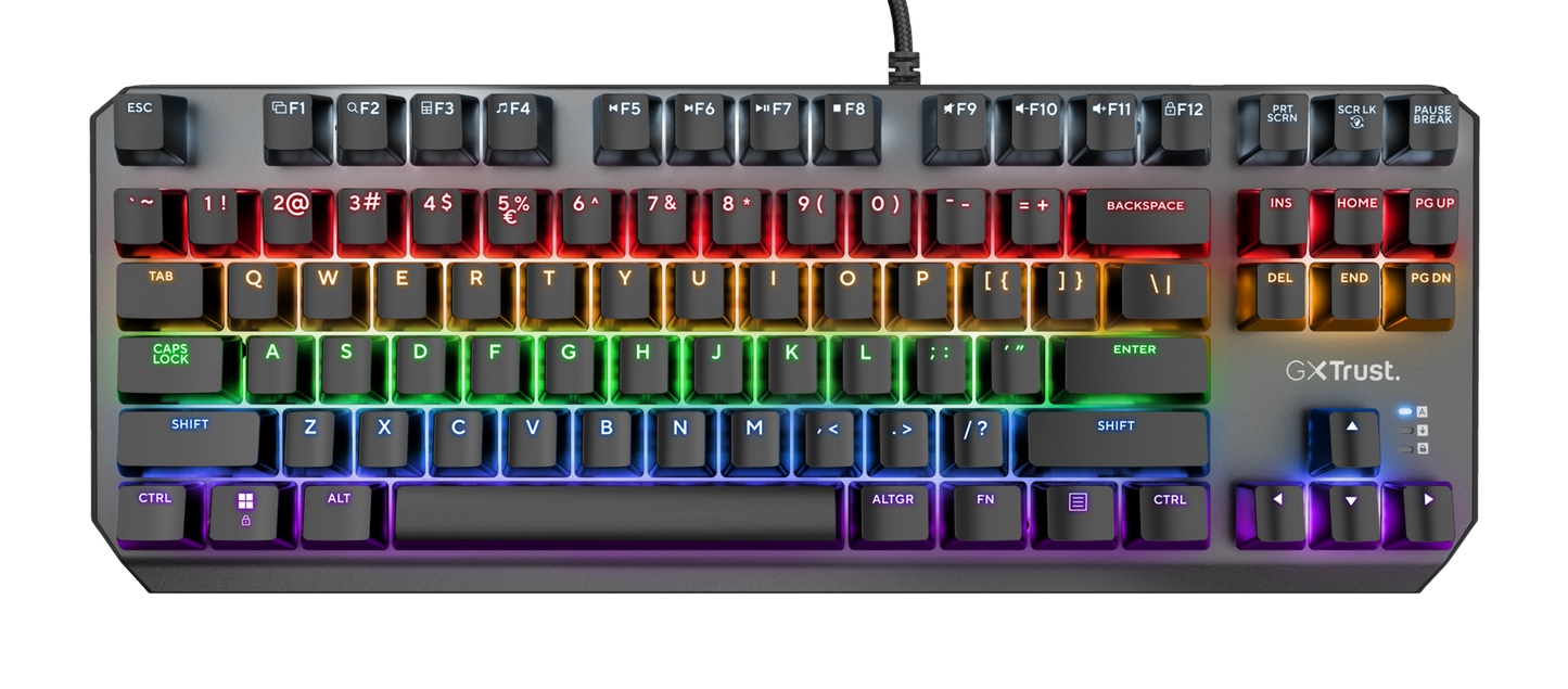 Tastatura Trust GXT834 Callaz Tenkeyless cu fir mecanica, negru