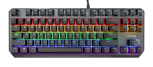 Tastatura Trust GXT834 Callaz Tenkeyless cu fir mecanica, negru