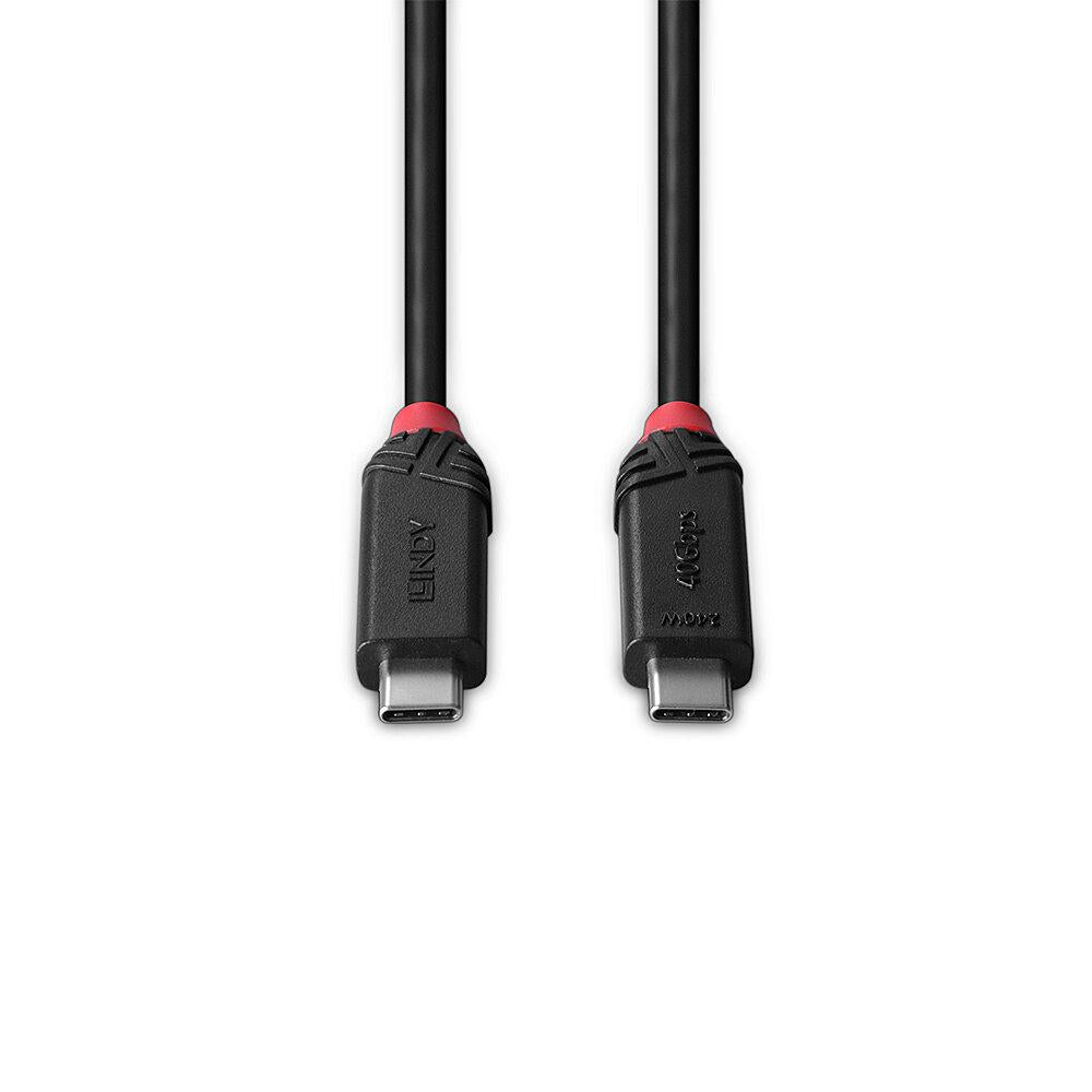 Cablu Lindy 2m USB4 240W Type C, 40 Gbps, Black Line