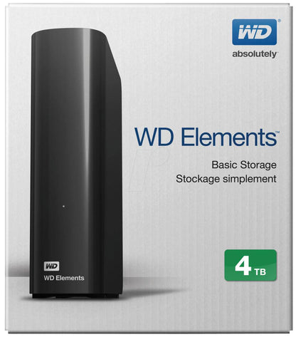 HDD Extern  WD Elements, 4TB, 3.5", negru, USB 3.0