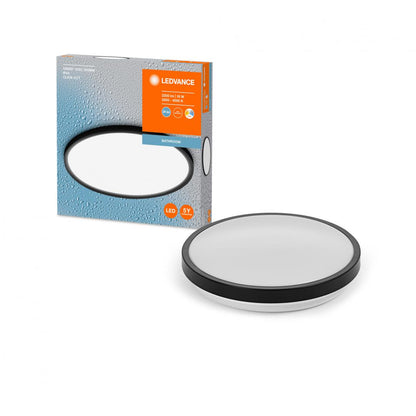 Plafoniera LED pentru baie Ledvance Orbis Disc Black, 18W, 2200 lm, lumina alba (3000-4000K), IP44, Ø300x47mm, aluminiu/metal, Negru