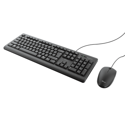 Kit tastatura + mouse Trust Primo, wired, negru