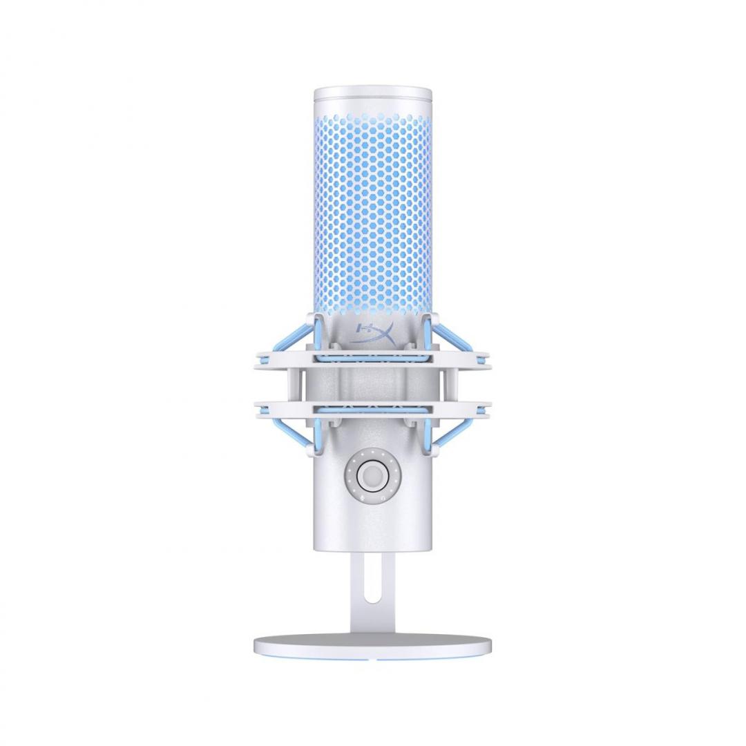 Microfon HyperX QuadCast 2 Frost, USB-C, pentru gaming, streaming si podcasting, control on-board, iluminare LED, stand anti?oc demontabil, PC/Mac/PS5/PS4, alb