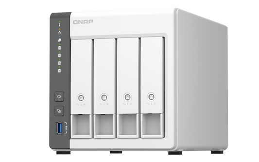 NAS QNAP 433 4-Bay, CPU ARM 2.0GHz Quad core, RAM 4GB, HDD 2.5"/3.5" SATA 6Gbps (neincluse), LAN: 1 x 2.5GbE + 1 x GbE, USB3.2 Gen1: 1 USB2.0: 2, tower, adaptor alimentare, garantie 2 ani