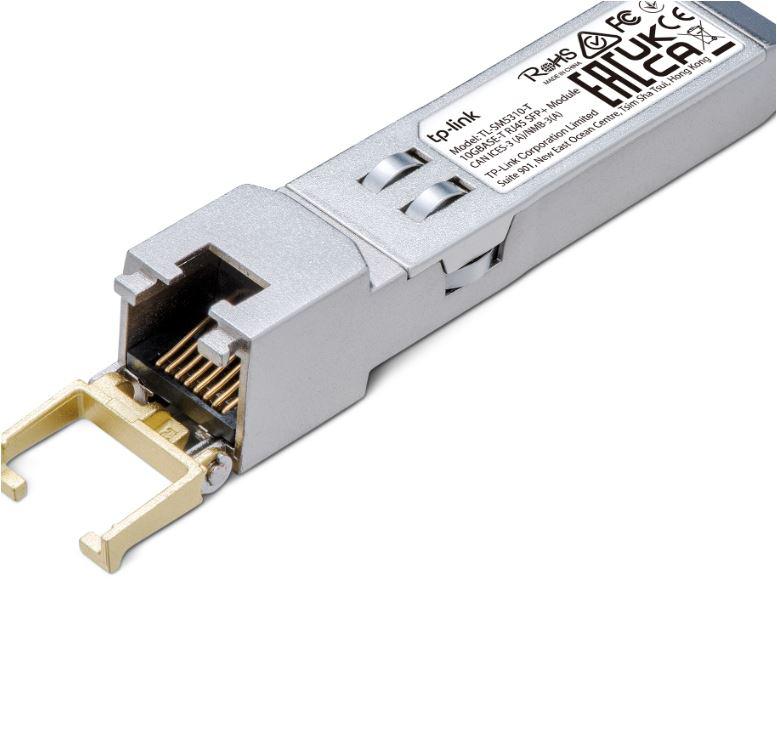 "10GBASE-T RJ45 SFP+ Module SPEC: 10Gbps RJ45 Copper Transceiver, Plug and Play with SFP+ Slot, Support DDM (Temperature and Voltage), Up to 30 m Distance (Cat6a or above)"