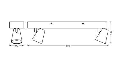 Spot LED dublu ajustabil Ledvance DECOR NEPTUNE, 20W, 1630 lm, lumina calda (3000K), IP20, 508mm, Alb, clasa energetica F