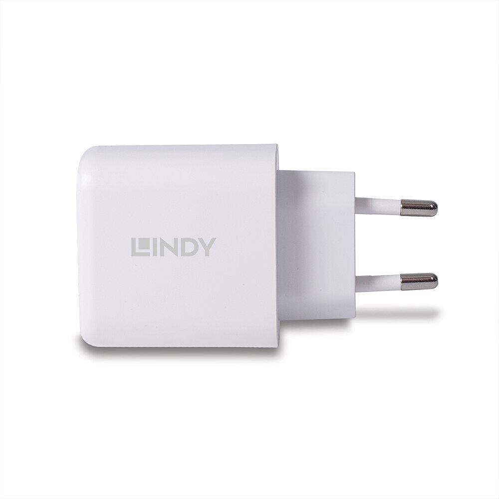 Incarcator Lindy USB A & C, 65W, putere intrare 100-240VAC, 50/60Hz 0.6A, putere iesire USB Type A: 5V 3A, 9V 2A, 12V 1.5A USB Type C: V V 3A, 9V 3A, 12V 2.5A, 15V 2A, 20V 1.5A, PPS33 11V 2.7A, PPS33 16V 1.88A USB Type A & C: 5V 3Apower, alb