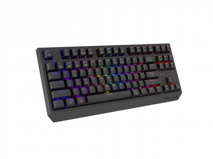 Tastatura gaming mecanica wireless Genesis Thor 230 TKL, iluminare RGB, swtich-uri Red, 87 taste, 11 butoane multimedia, negru