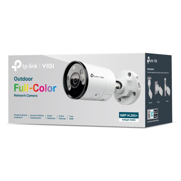 Camera IP Bullet TP-Link VIGI InSight S355, 5MP, Lentila 2.8mm, IR+WL 30m, rezolutie video 2880 X 1620, +/H.265/H.264+/H.264,