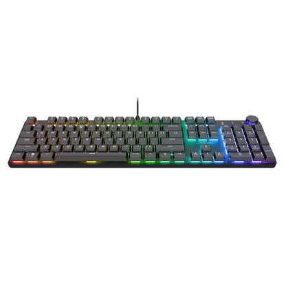Tastatura mecanica Trust GXT 866 Torix cu fir, swtich linear, 104 butoane, full RGB, butoane programabile, tipuri de jocuri FPS, MMO, MOBA, RPG, RTS, negru