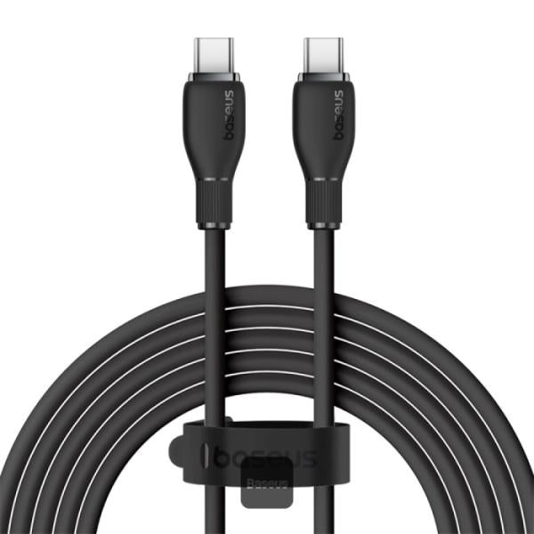 Cablu alimentare si date Baseus Pudding, interfata USB-C la USB-C, 100W, lungime 1.2m, negru