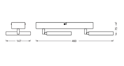 Spot LED dublu ajustabil Ledvance DECOR SATURN, 21W, 2180 lm, lumina alba (3000K-6500K), IP20, 460mm, Alb, clasa energetica F